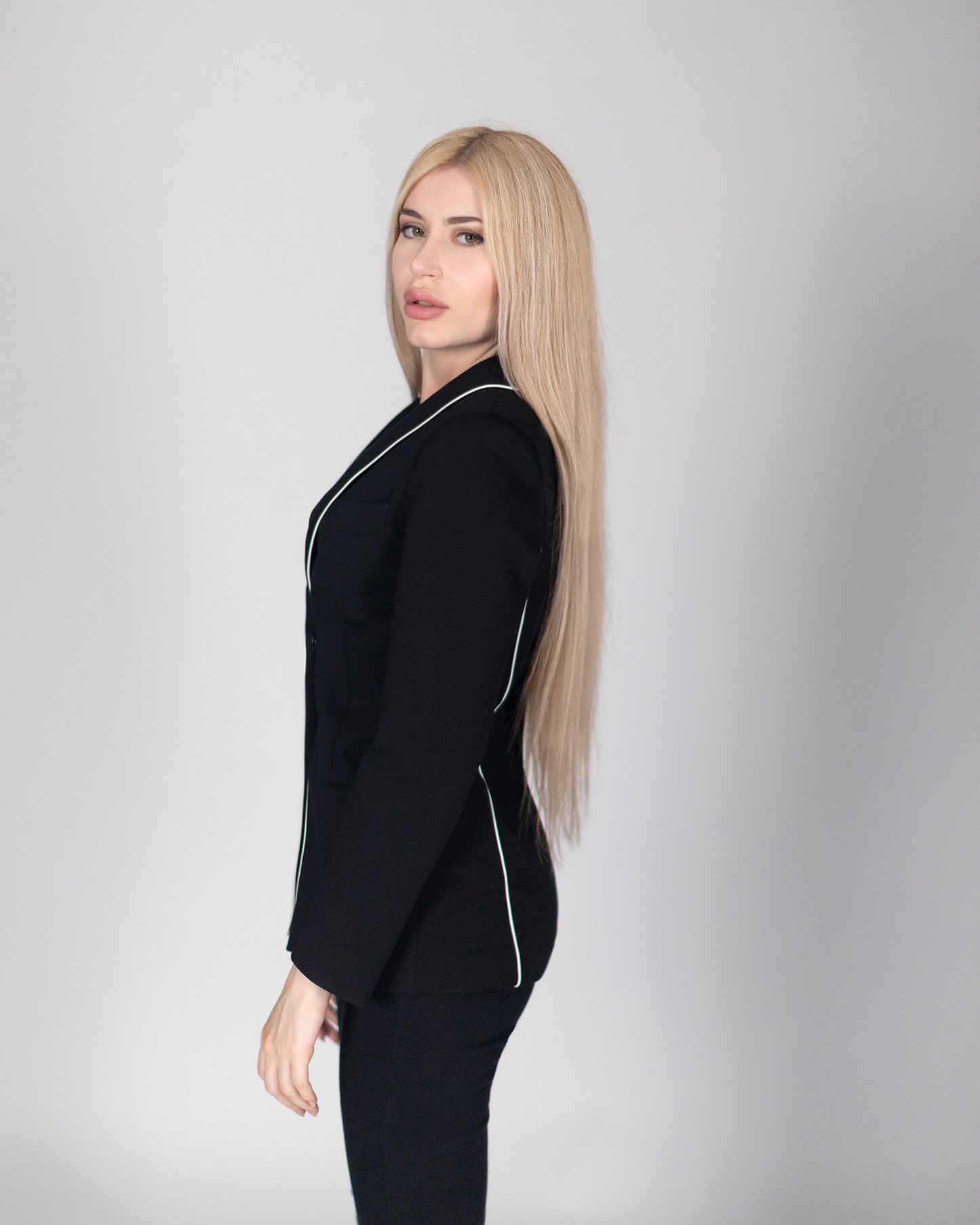 Giacca bianca e nera sartoriale made in Italy monopetto SB Couture