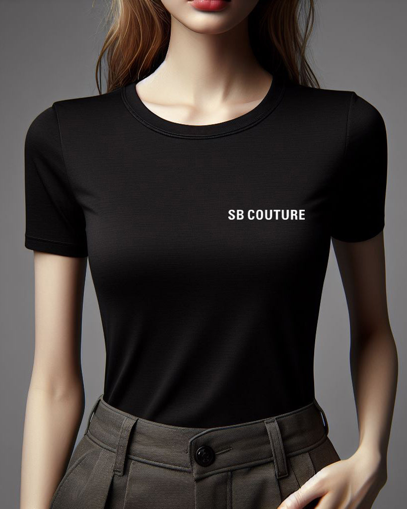 maglia LOGO T-SHIRT SB COUTURE - essential nera cotone maniche corte