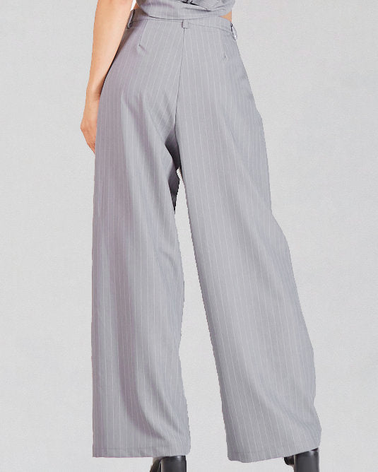 PANTALONI FULL LENGTH GESSATI grigio SB Couture