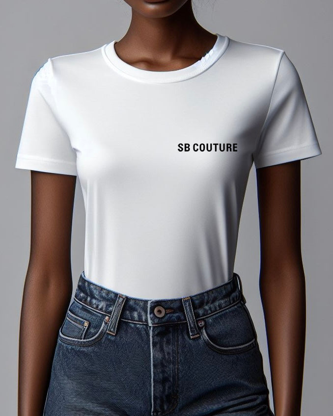 LOGO T-SHIRT SB COUTURE - maglia essential bianca cotone maniche corte