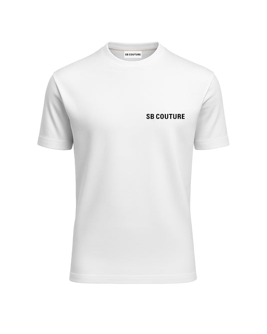 LOGO T-SHIRT SB COUTURE - maglia essential bianca cotone maniche corte