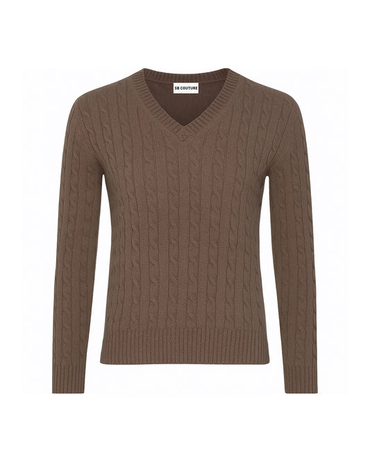 Maglia V-Neck “Cortina” in Lana, Seta e Cashmere
