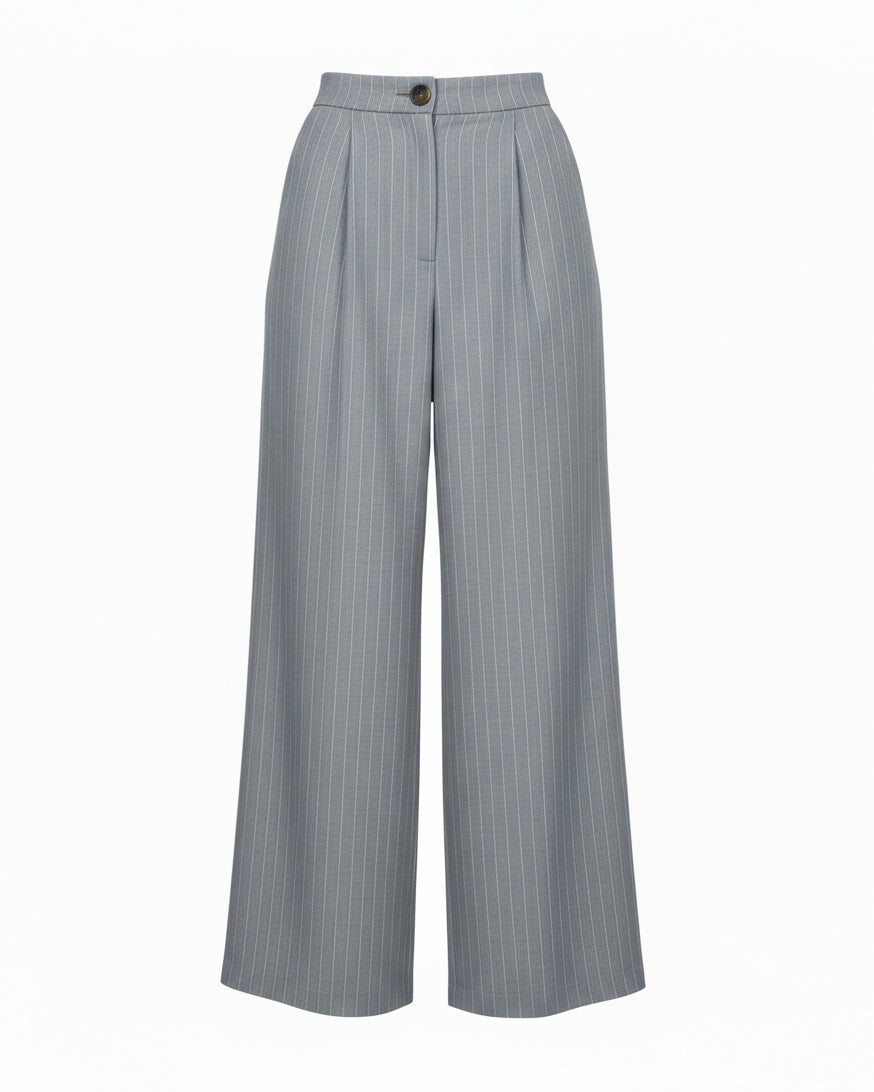 PANTALONI FULL LENGTH GESSATI grigio SB Couture