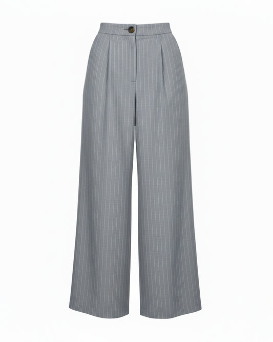 PANTALONI FULL LENGTH GESSATI grigio SB Couture