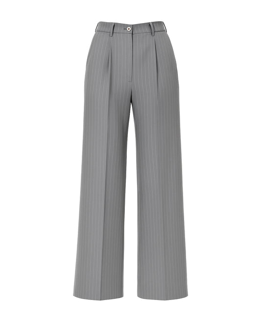 PANTALONI FULL LENGTH GESSATI grigio SB Couture