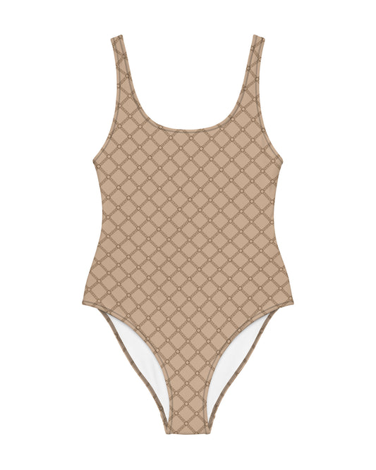 SB Couture MONOGRAM BODYSUIT - Beige - Body stampa all over pattern