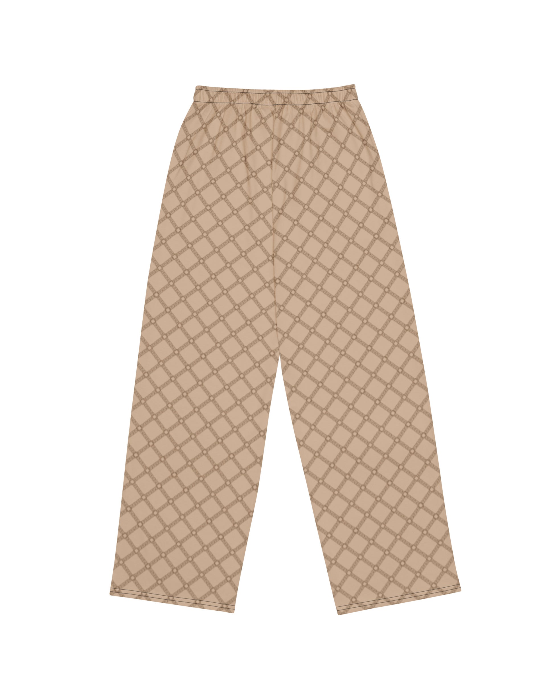 SB Couture MONOGRAM WIDE LEG PANTS - Beige - unisex pantaloni lunghi stampa all over pattern