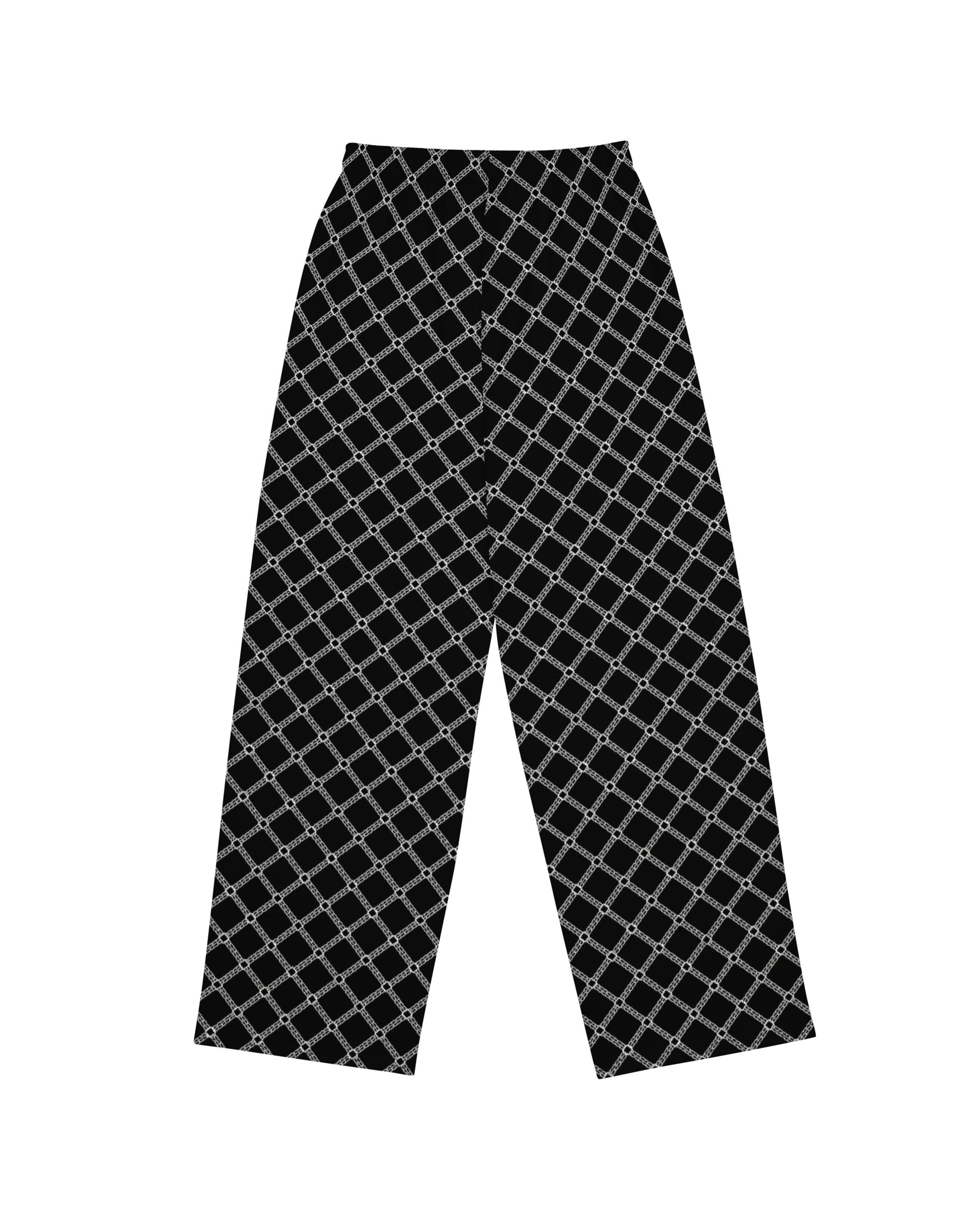 SB Couture MONOGRAM WIDE LEG PANTS - Black (Nero) - unisex pantaloni lunghi stampa all over pattern