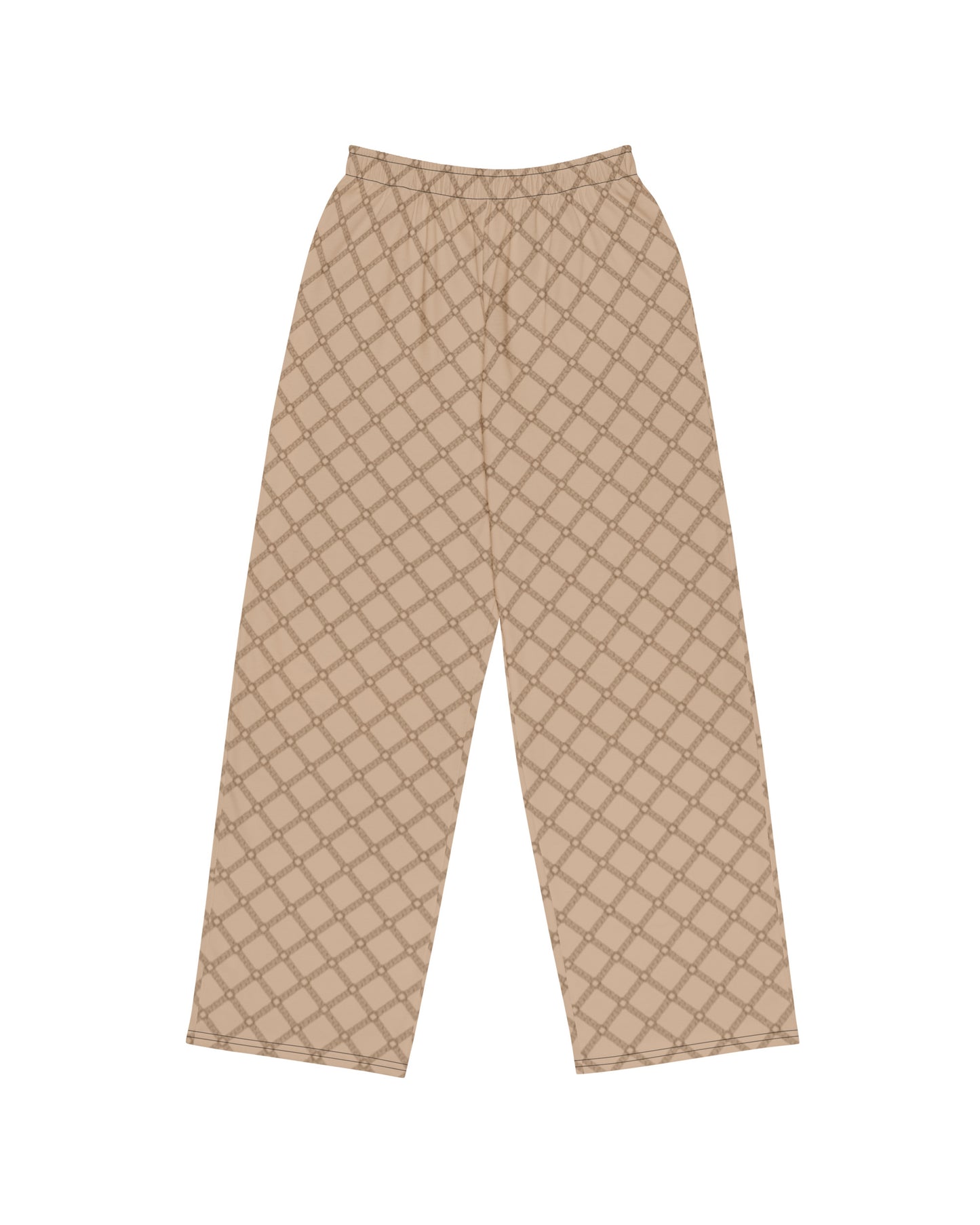 SB Couture MONOGRAM WIDE LEG PANTS - Beige - unisex pantaloni lunghi stampa all over pattern