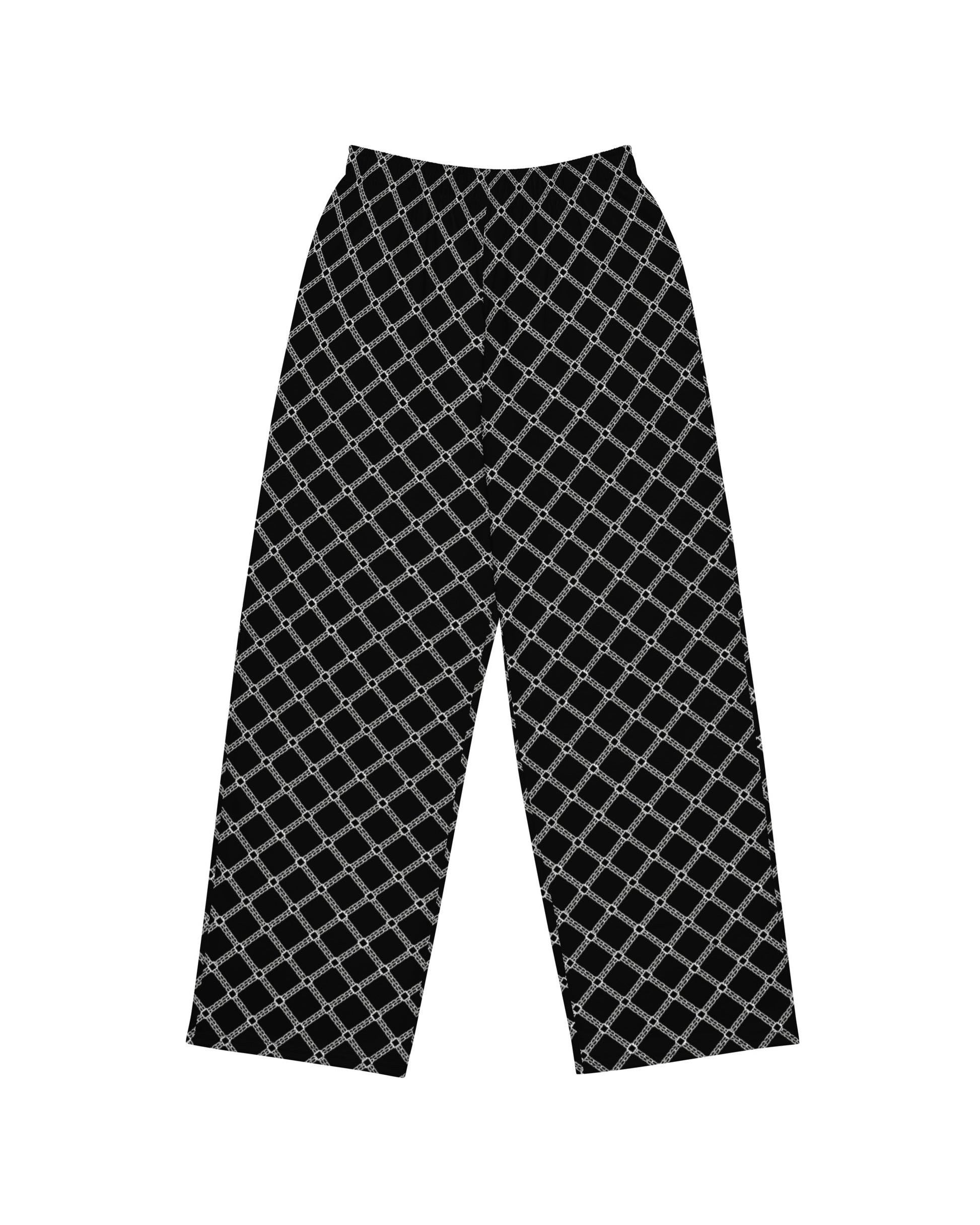 SB Couture MONOGRAM WIDE LEG PANTS - Black (Nero) - unisex pantaloni lunghi stampa all over pattern