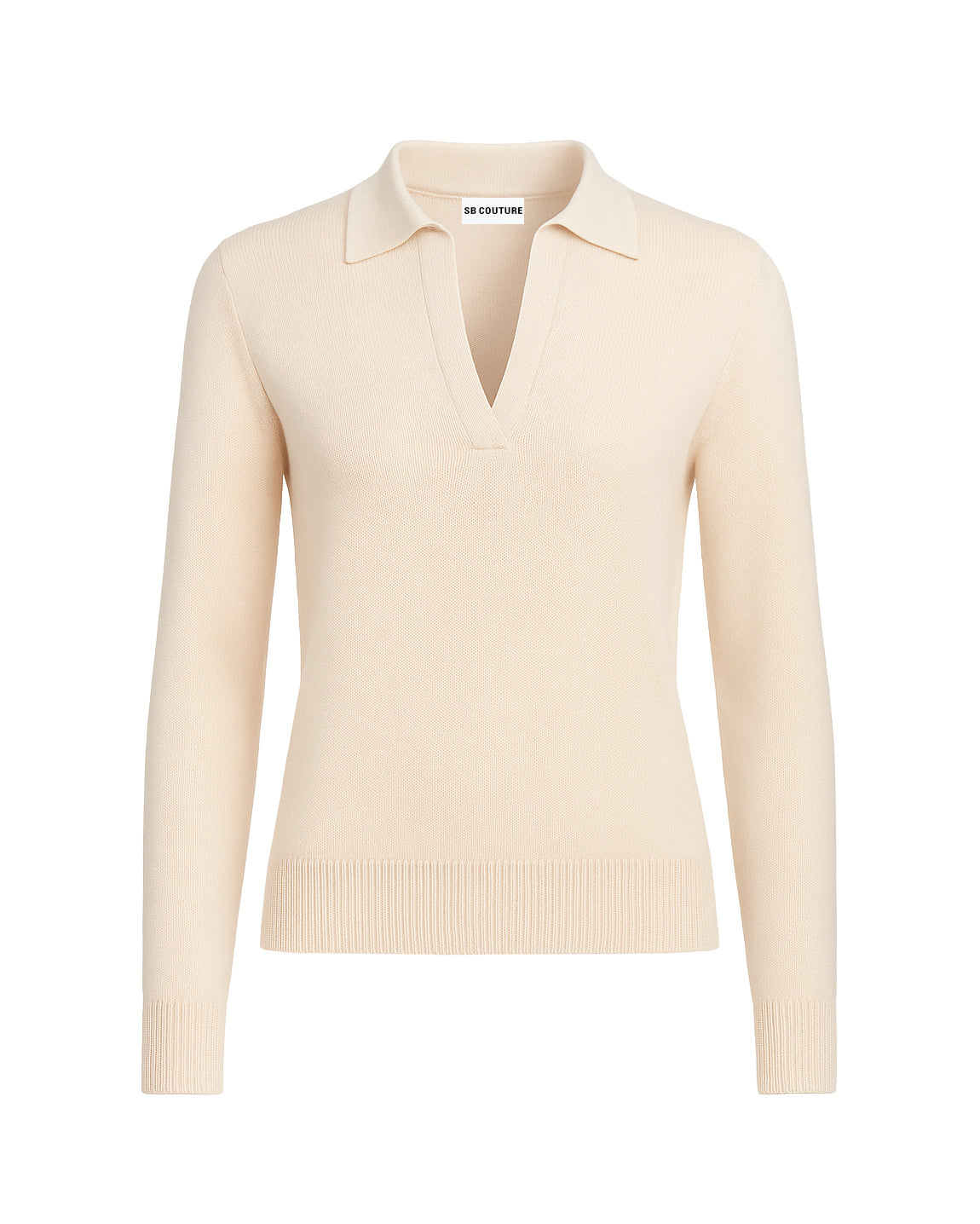 SB Couture Polo Buttonless Senza bottoni scollo a v, pura lana merino extrafine, made in italy, maglieria, maglia sartoriale, knitwear, Tollegno 1900 