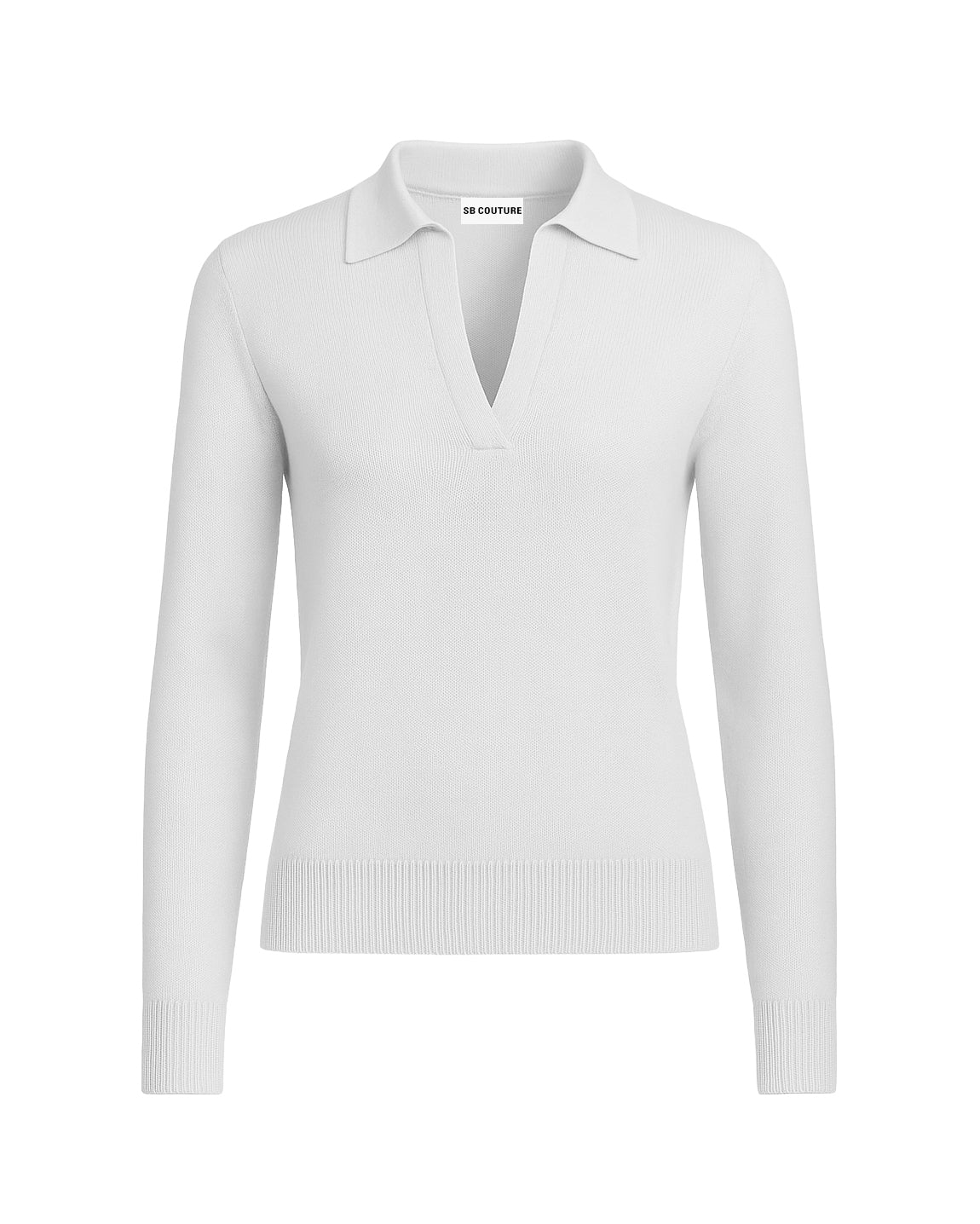 SB Couture Polo Buttonless Senza bottoni scollo a v, pura lana merino extrafine, made in italy, maglieria, maglia sartoriale, knitwear, Tollegno 1900 