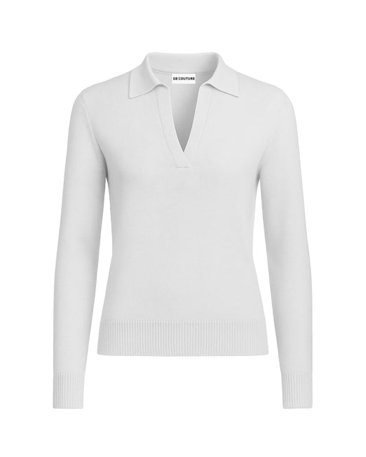 SB Couture Polo Buttonless Senza bottoni scollo a v, pura lana merino extrafine, made in italy, maglieria, maglia sartoriale, knitwear, Tollegno 1900 