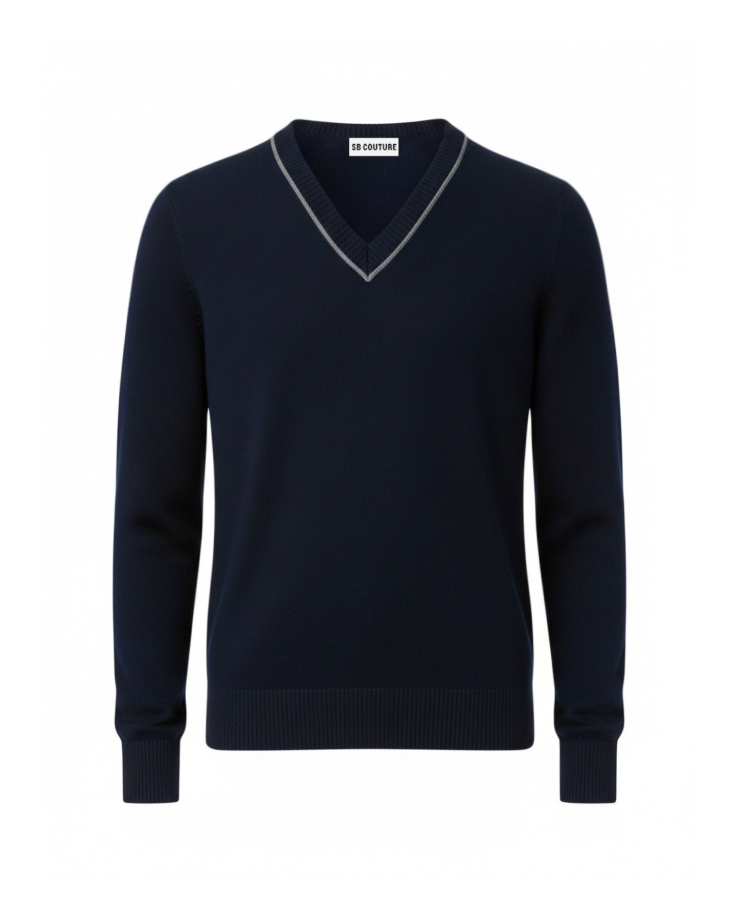 PULLOVER CON SCOLLO A V unisex SB Couture dettaglio argento