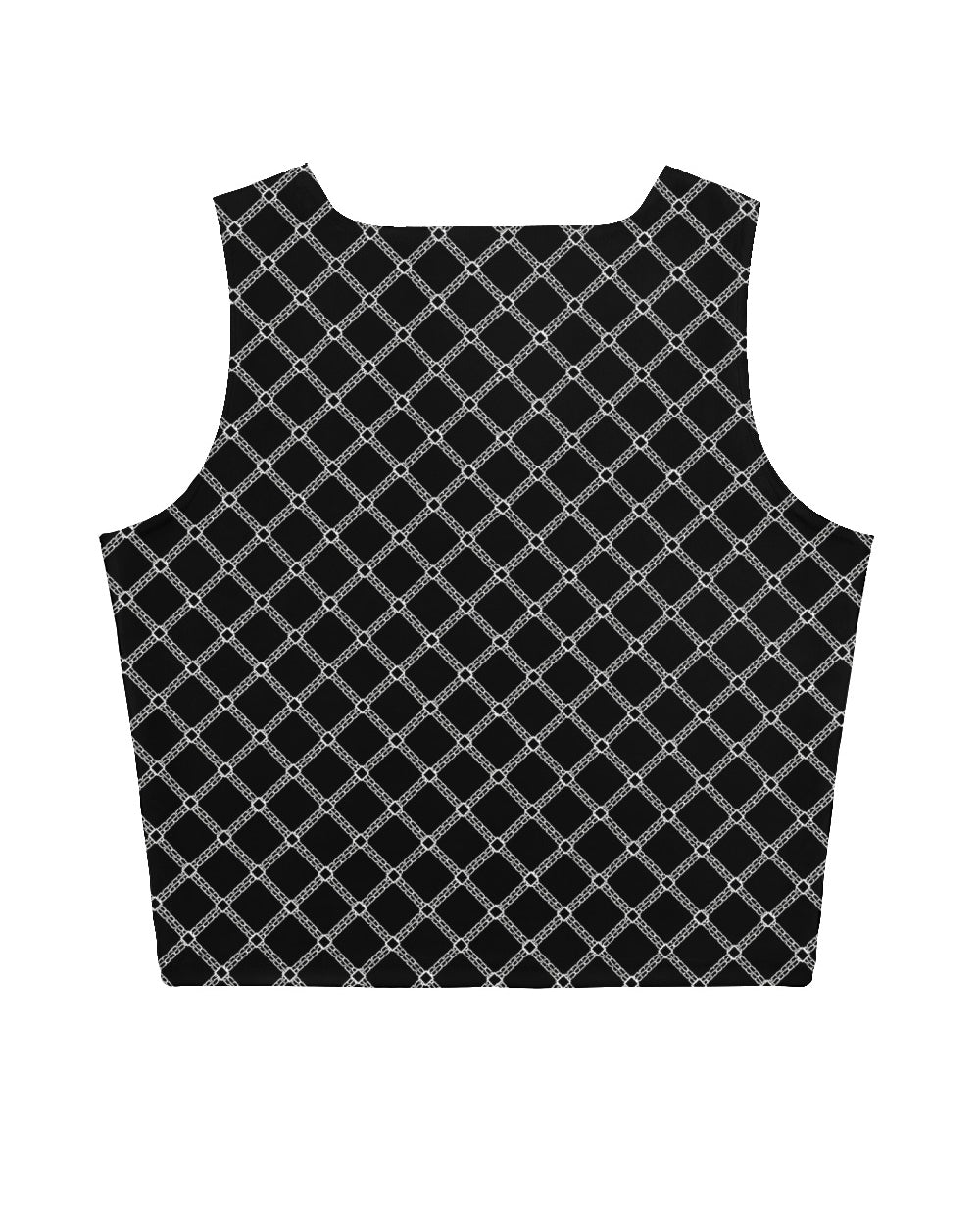 SB Couture MONOGRAM CROP TANK - Black (Nero) - Top Corto stampa all over pattern