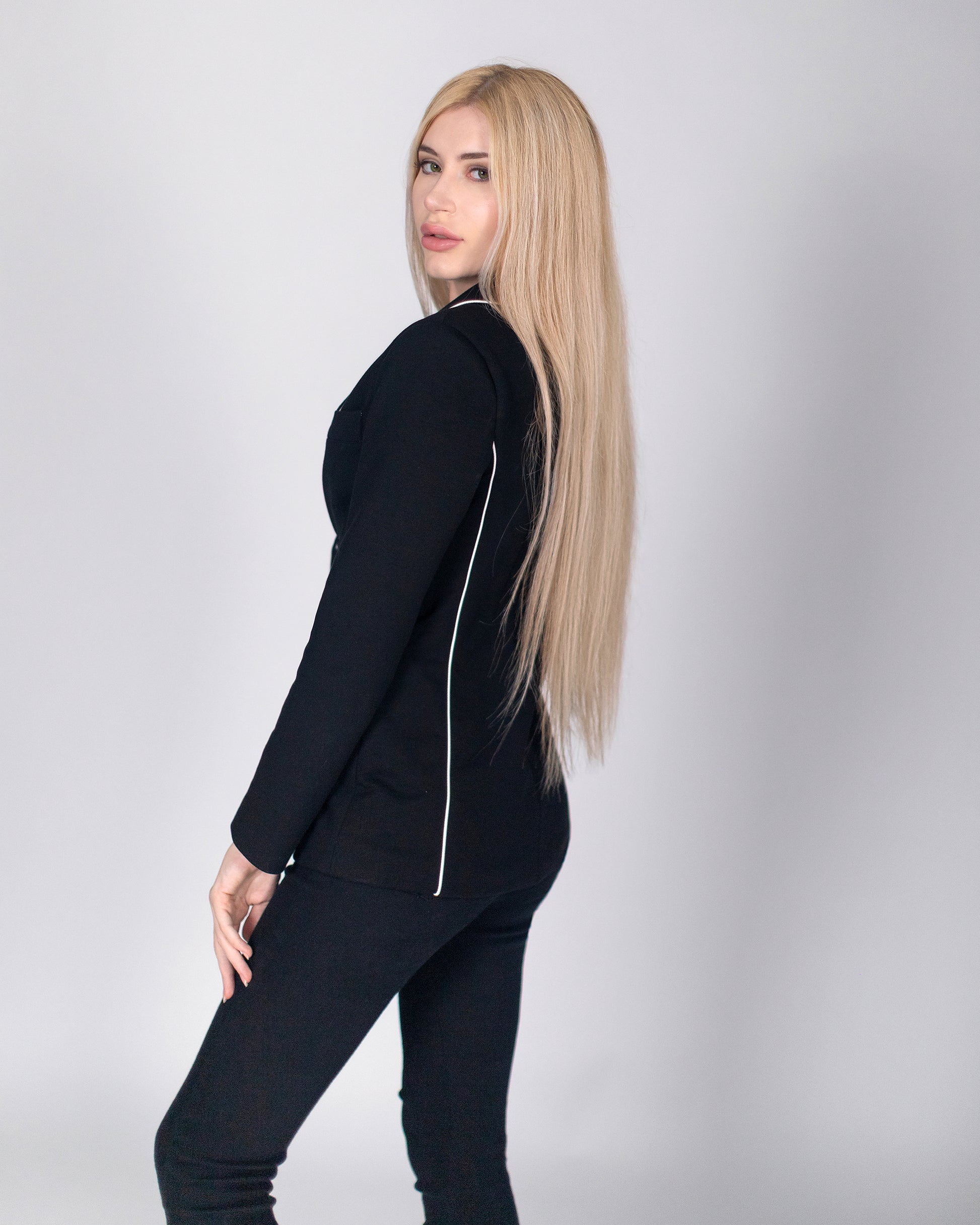 Giacca bianca e nera sartoriale made in Italy monopetto SB Couture